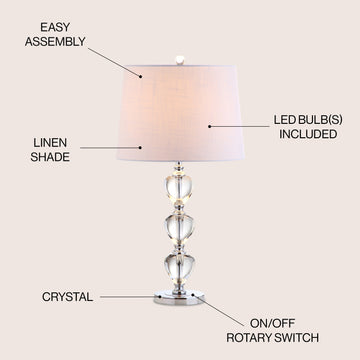 Cole 27" Crystal LED Table Lamp - JONATHAN Y